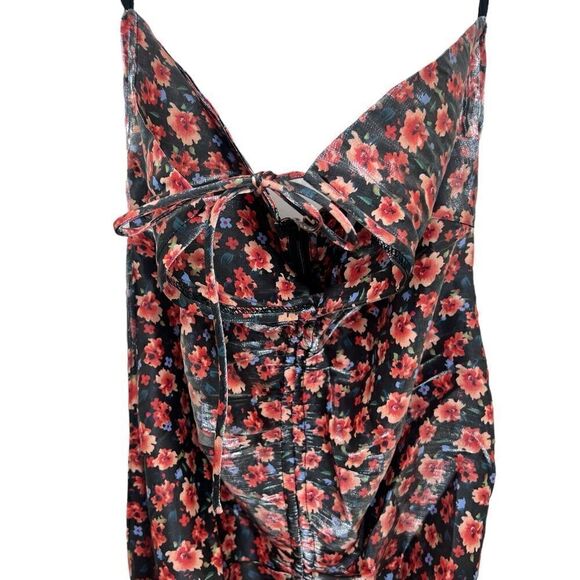 Rumer The Label x Revolve Soraya Halter Neck Ruched Front Shimmer Maxi Dress - Picture 4 of 11